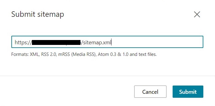 sitemap submission